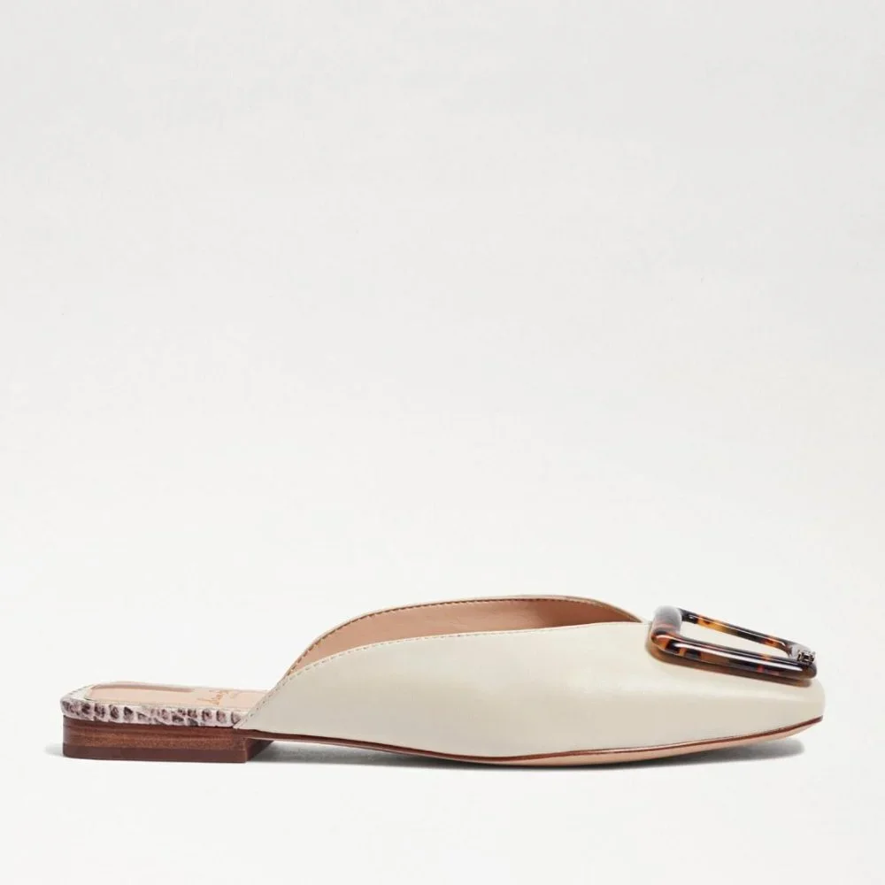 Womens Sam Edelman Mules | Lavina Buckle Mule Modern Ivory Leather - Picture 10 of 14